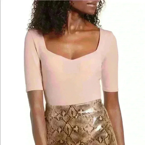 Leith Blush Pink Long Sleeve Bodysuit - Picture 2 of 6